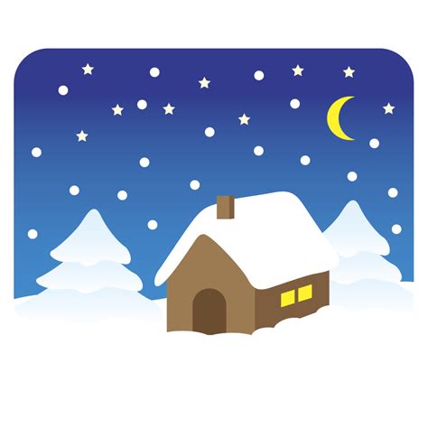 屋根に雪が積もっている家のイラスト 無料のフリ 無料イラスト画像