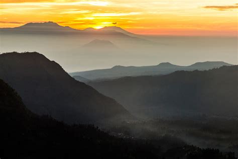 Mount Bromo Indonesien Traumhafter Sonnenaufgang Java