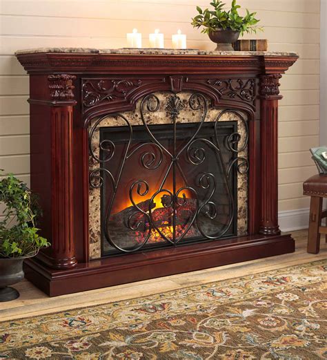 Jamestown Electric Fireplace With Marble Mantel Plowhearth