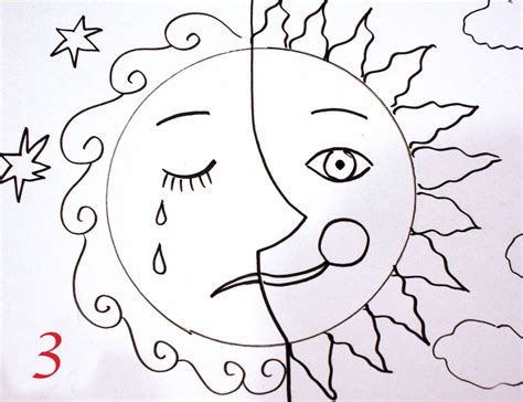 Day and night, balance and unity symbol. Half Sun Half Moon Drawing at PaintingValley.com | Explore collection of Half Sun Half Moon Drawing