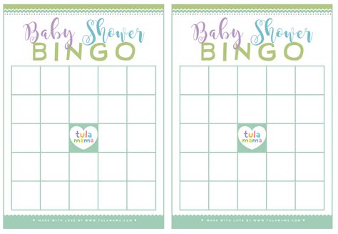 Free Printable Baby Shower Bingo