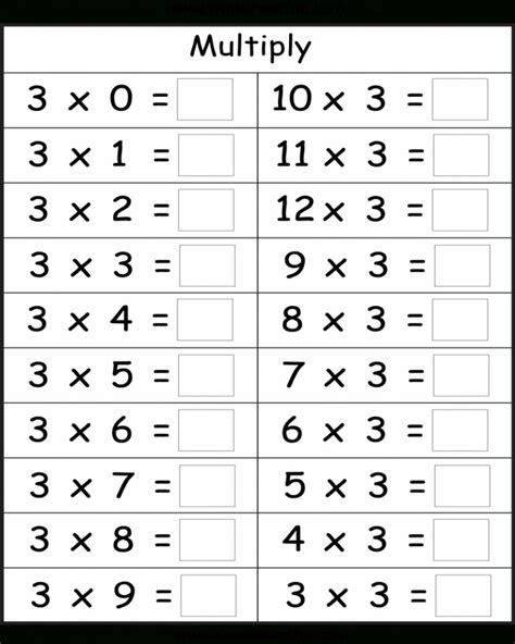 Multiplication Basic Facts 2 3 4 5 6 7 8 And 9 Eight Math