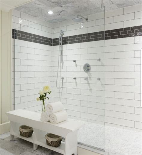 30 White Subway Tile With Blue Accent
