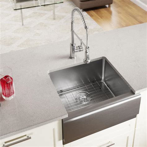 Find stainless steel sink from a vast selection of kitchen sinks. MR Direct Farmhouse Apron Front Stainless Steel 23-3/4 in ...