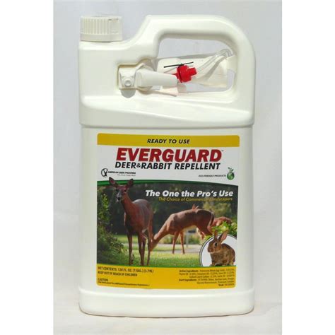 Guaranteed to keep deer and rabbits away. EverGuard 1 Gal. Ready-to-use Deer and Rabbit Repellent ...