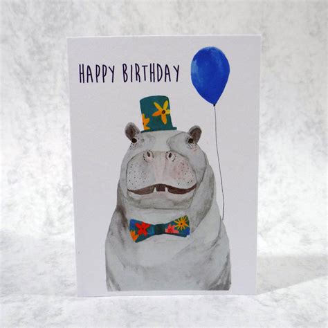 Hippo Birthday Card Pippa And Paper