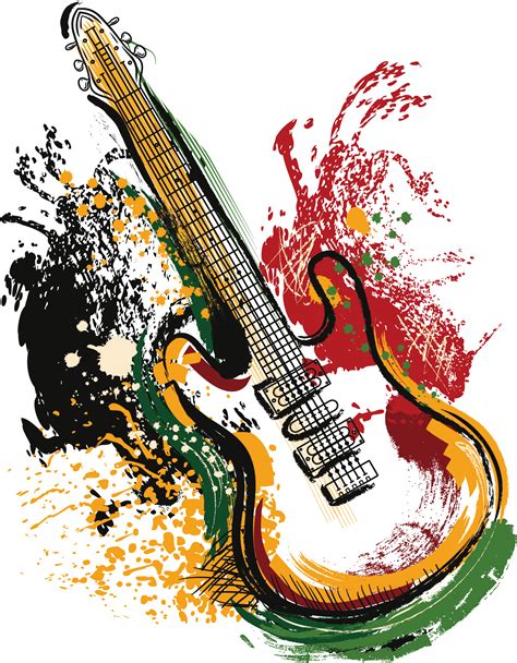 Download Art Electric Poster Guitar Vector Grunge Clipart Png Free