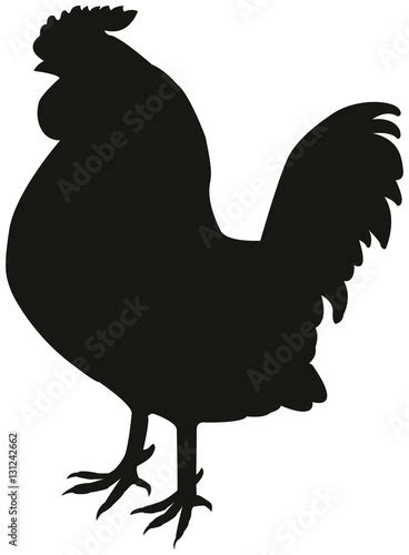 The Black Silhouette Of A Cock Isolated On White Background Buy This Stock Vector And Explore