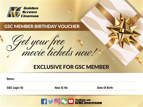 We did not find results for: GSC Member FREE 2 Movie Tickets On Your Birthday Month!