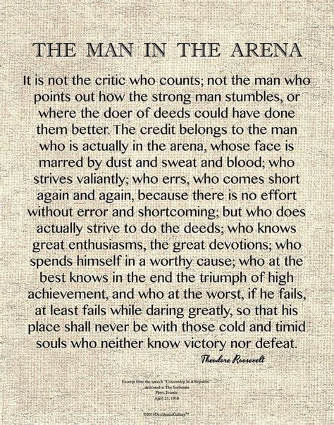 The Man In The Arena Motivational Wall Art Agrohortipbacid