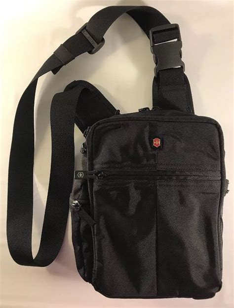 Victorinox Black Mini Over Shoulder Sling Travel Bag With Multiple