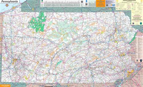 Large Detailed Tourist Map Of Pennsylvania With Cities And Towns