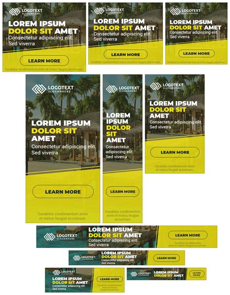 HTML5 Ad Banner Templates for GWD - Multicolor Set | Banner ads design, Banner ads, Banner template