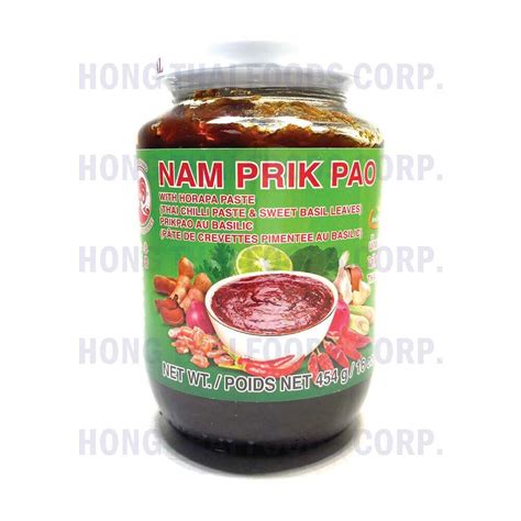Cock Brand Nam Prik Pao With Horapa Paste Thai Chilli Paste And Sweet Basil Leaves — Products
