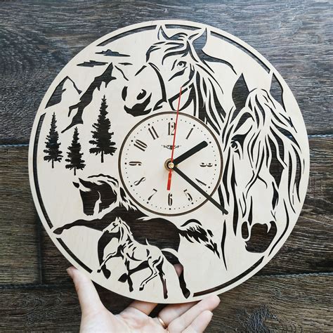 Horses Wall Art Clock Horse Riding Home Kitchen Living Room Etsy In