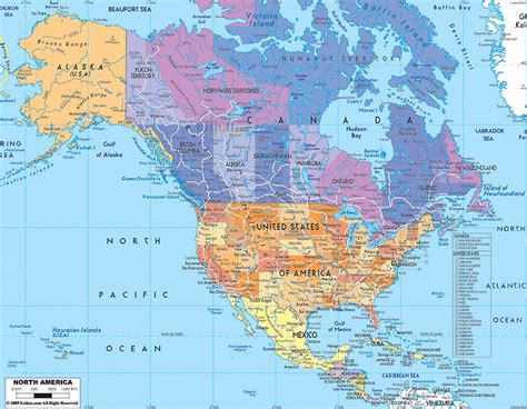미국 지도 북아메리카 지도 자세히 살펴보기