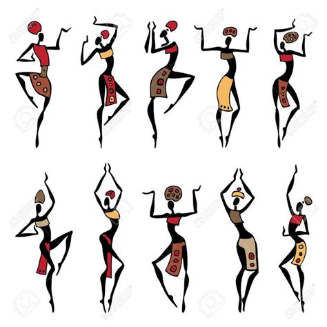 Dancing Woman In Ethnic Style Vector Collection Royalty Free Cliparts
