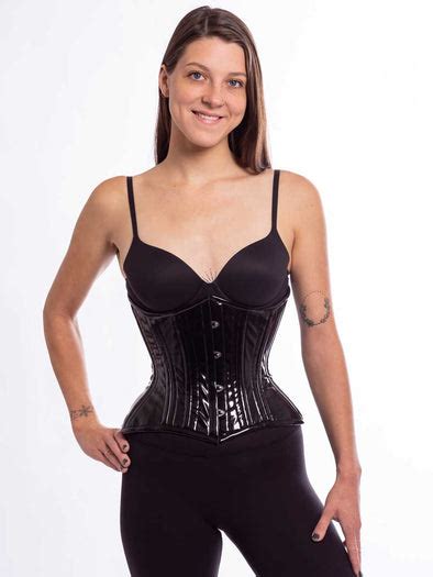 black and red sleek pvc steel boned corsets cs 426 orchard corset