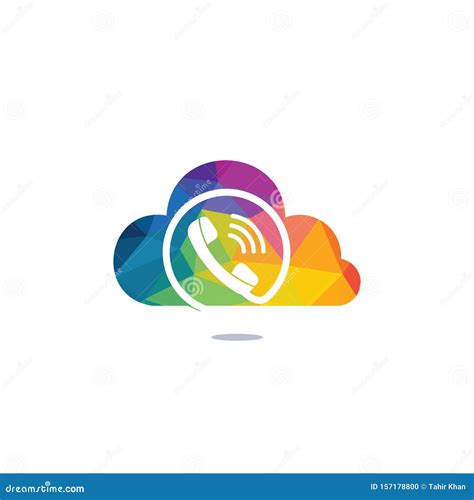 Telephone And Cloud Logo Template Design Stock Vector Illustration