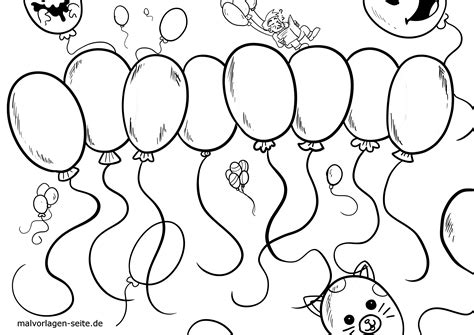 Der lustigste und süßeste geburtstag! Luftballon Malvorlage - kinderbilder.download ...