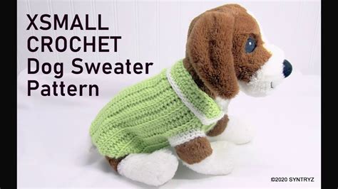 Xsmall Crochet Dog Sweater Pattern Youtube