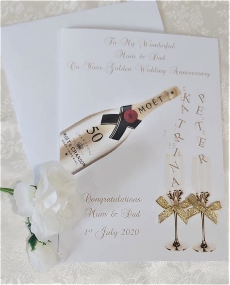 Personalised Golden Wedding Anniversary Card Etsy UK