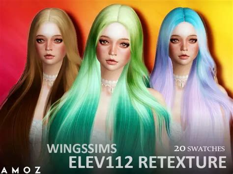 The Sims Resource Wings Elev 112 By Amoz Hair Retextured Sims 4 Hairs