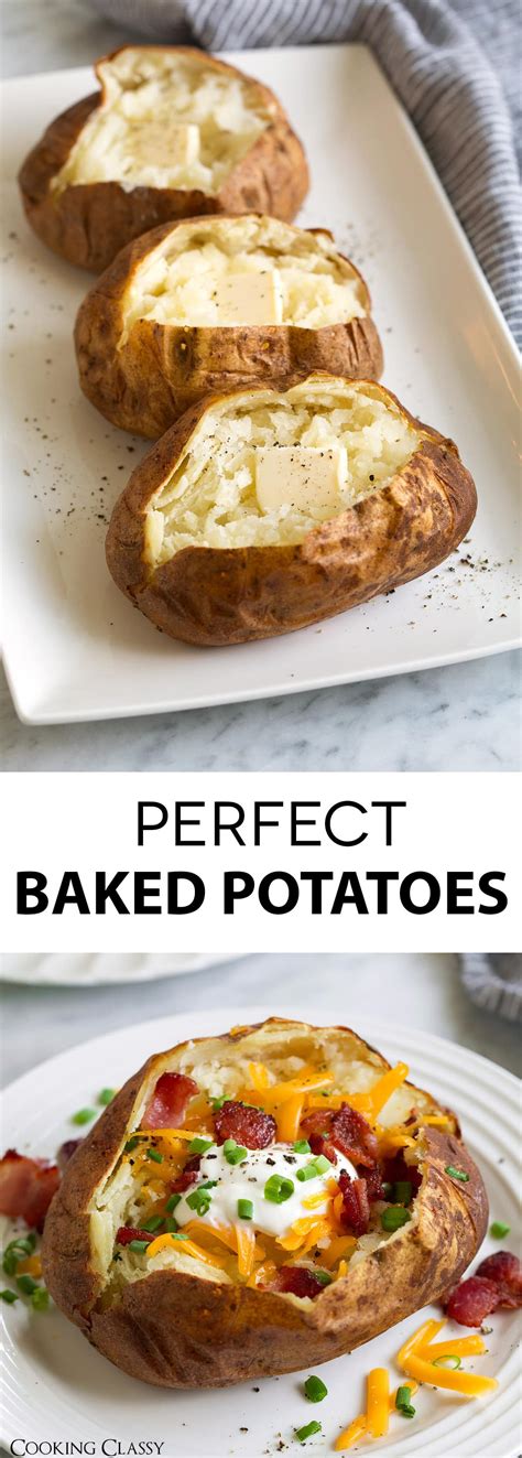 Potatoes baked in the oven taste much better than potatoes baked in the microwave (video). Best Baked Potatoes {Perfect Every Time} - Cooking Classy