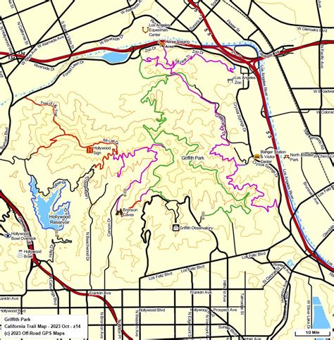Griffith Park California Trail Map