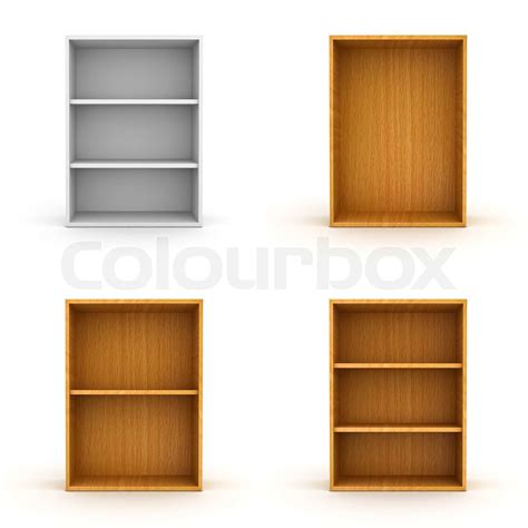 Collection Of Empty Shelves Stock Image Colourbox