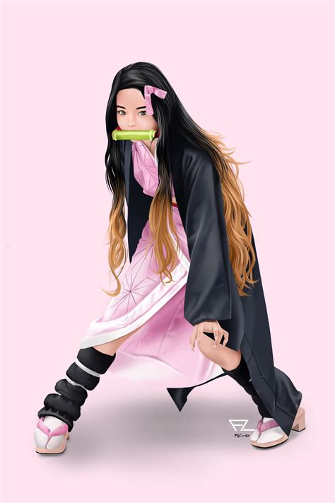 kimetsu no yaiba anime fan art flyer girls illustration kamado demon fan art artwork anime