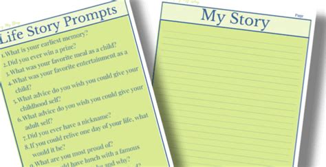 How To Write Your Life Story Printable Worksheets Find A
