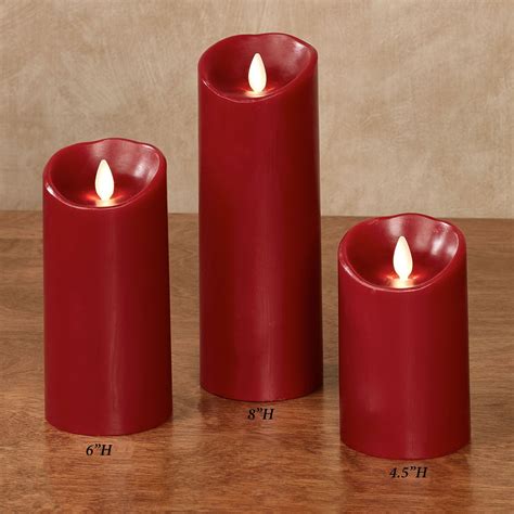 Liown Scarlett Push Flame Led Flameless Pillar Candle