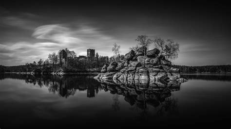 Architecture Castle Ancient Tower Trees Monochrome Photography