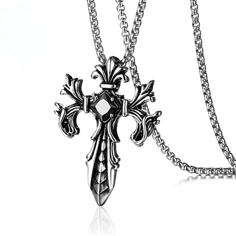 Draggmepartty Classic Double Dragon Cross Necklace