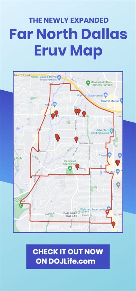 The Newly Expanded Far North Dallas Eruv Map 2024