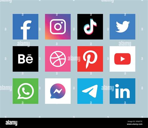 Popular Social Media Logo Icons Stock Vector Image And Art Alamy