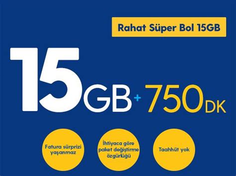 Turkcell Rahat Süper Bol 15 GB Paketi