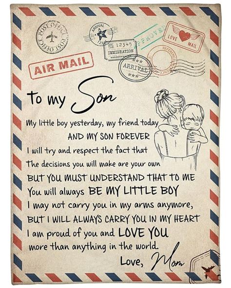 Personalized A Love Letter To Son From Mom Fleece Sherpa Etsy Letter To Son Lettering I