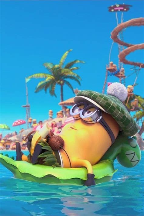Minion Relaxing At The Pool Summer Pinterest Despicable Me 2