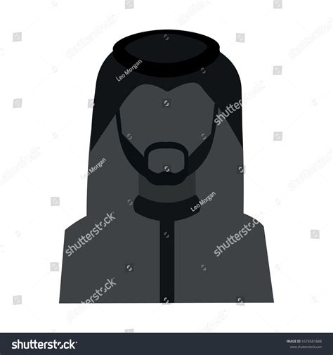 Saudi Man Icon Wearing Shemagh Thobe Stock Vector Royalty Free