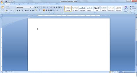 Gambar Tampilan Microsoft Word 2007