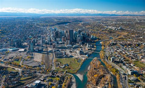 Aerial Photo Calgary Skyline 2014