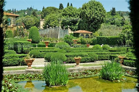 Italian Garden At Settignano In Tuscany Italy Stock Photo By