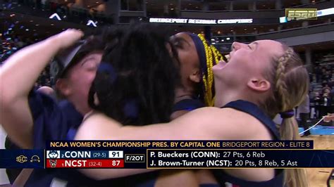 Uconn Beats Nc State In Double Overtime Instant Classic In Elite To Reach Th Straight Final