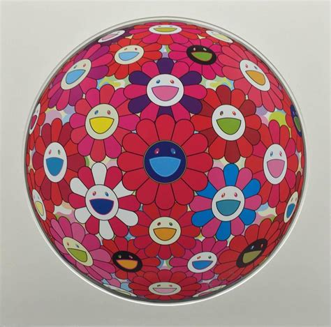 Takashi Murakami Flower Ball 3d Turn Red Print At 1stdibs
