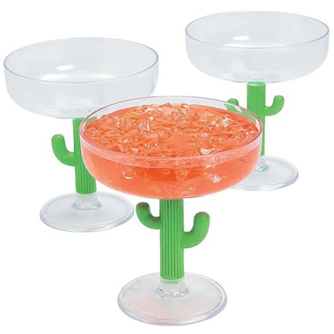 Plastic Margarita Glass Cactus Stem From American Carnival Mart Fiesta Theme Party Western