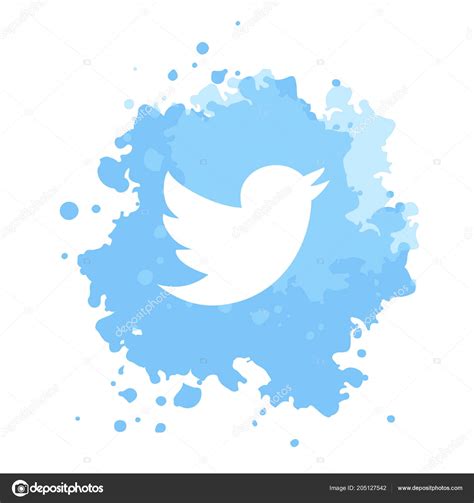 Icono Twitter Logo Vector Acuarela Redes Sociales Vector Gráfico