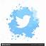 Icon Twitter Logo Vector Watercolor Social Media — Stock 