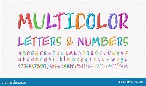 Font Rainbow Colors Alphabet Letters Cartoon Vector Cartoondealer 12350